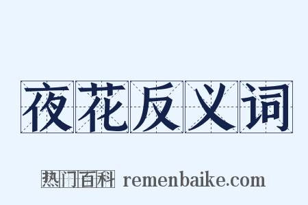 夜花反义词是什么意思的图片